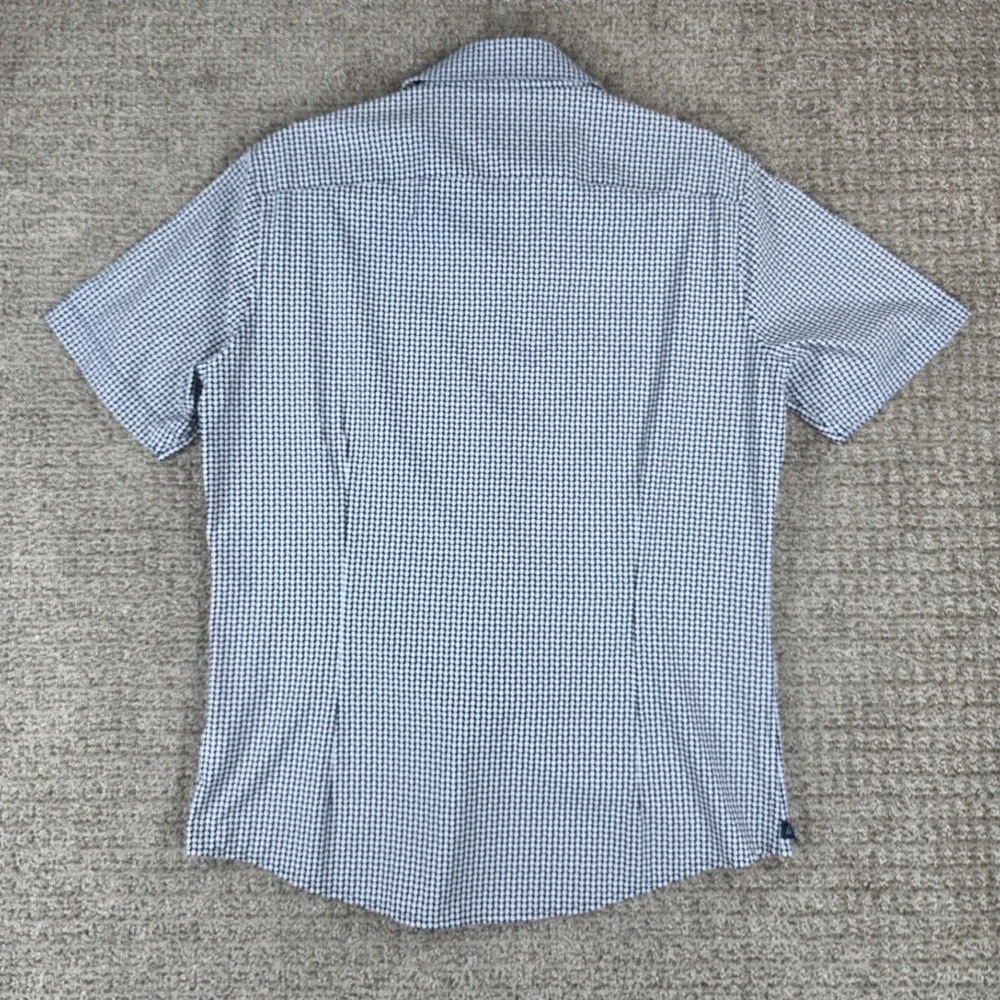 Mizzen + Main Leeward Mens Medium Trim‎ Short Sleeve Button Up Shirt Blue White - Picture 5 of 8